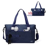 WANDF Travel Duffle Bag Gym Bags with Shoe Compartment, Lightweight Weekender Overnight Personal Item Bag for Men Women, Waterproof Bag for Gym Sports Traveling Swimming Yoga(Blue Bag)