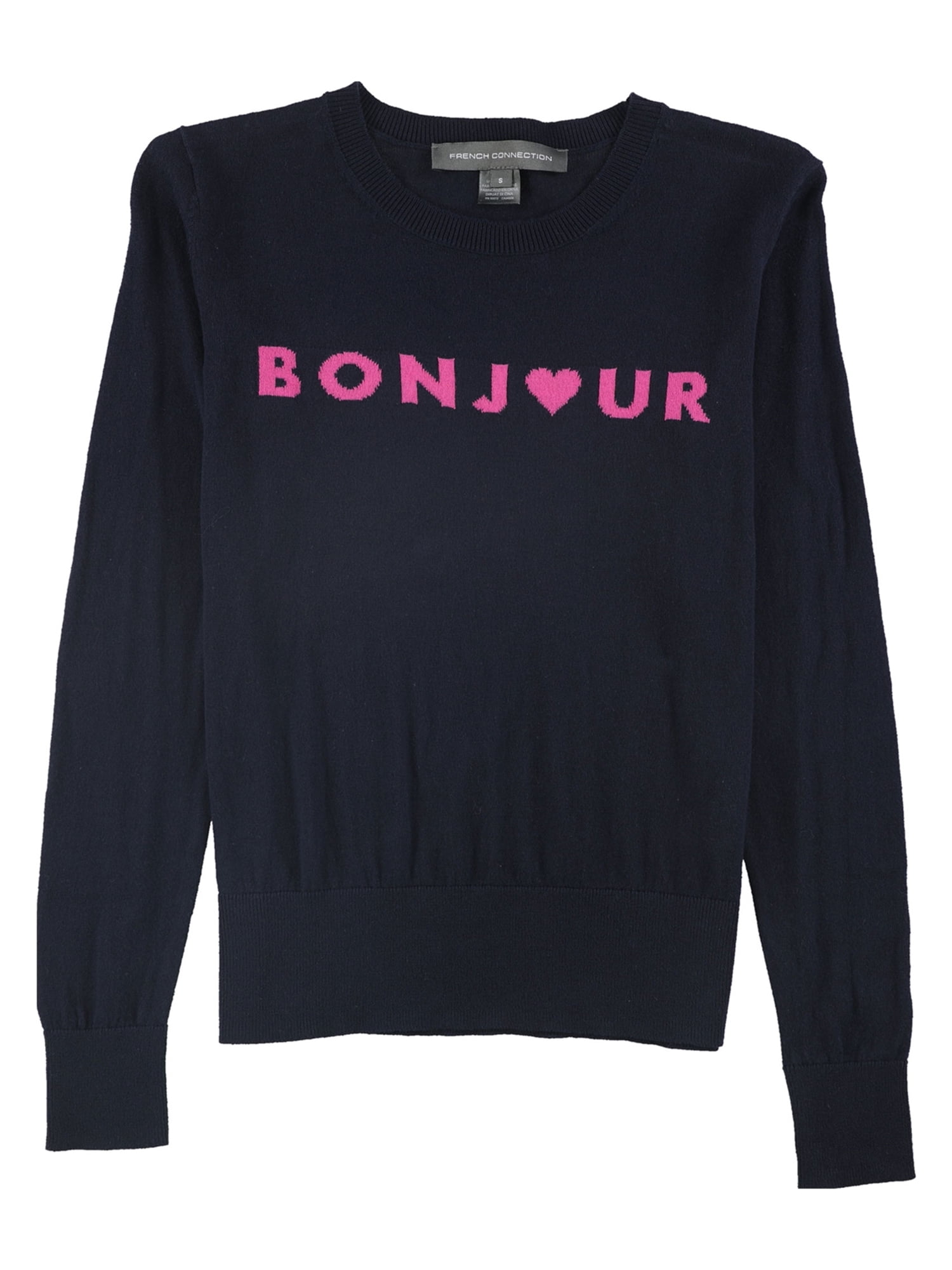 French Connection Womens Bonjour Knit Sweater, Blue, Small Walmart Canada
