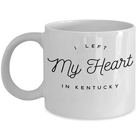 Mug Kentucky - I Left My Heart In - United State Gift - 11oz White Ceramic Coffee Cup