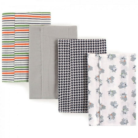 UPC: 0660168017304 | Luvable Friends Baby Boy Cotton Flannel Burp Cloths 4pk Dog One Size