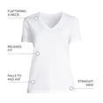 thumbnail image 4 of Lands' End Women's Plus Size Relaxed Supima Cotton V-Neck T-Shirt, 4 of 5