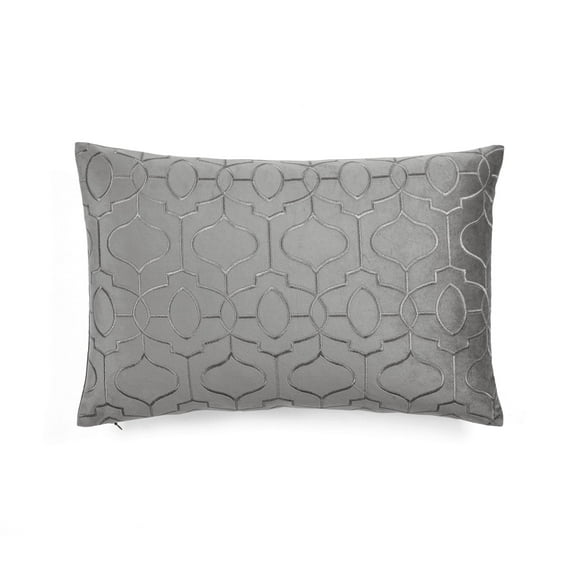 Lush Decor Velvet Geo Decorative Pillow Cover Dark Gray Single 13x20
