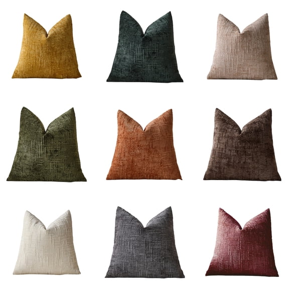 NovaStitch Textured Chenille Throw Pillow Cover 24x24 Inch Modern Decorative Square Cushion Case for Sofa Couch Bed Living Room Home Decor
