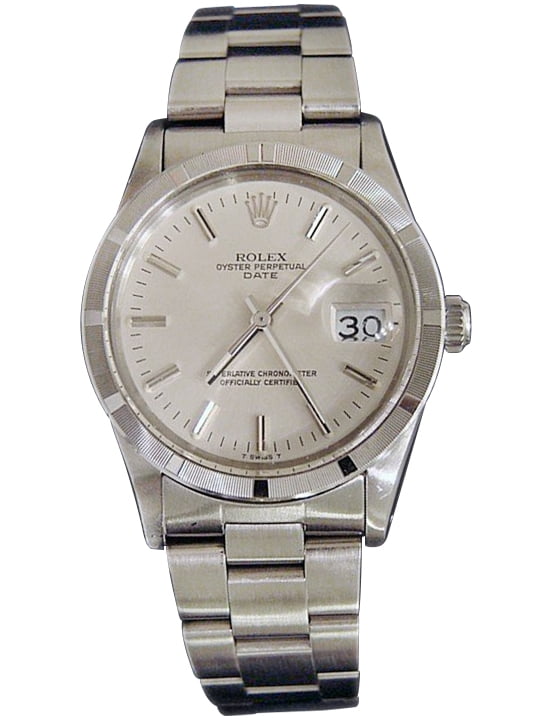 Pre-Owned Mens Rolex Stainless Steel Date Silver 15010
