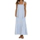 thumbnail image 4 of SAYOO Vestido largo sin mangas para mujer, estampado a cuadros, con lazo, sin espalda, vestido holgado SAYOO S-XL, 4 of 9