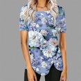thumbnail image 1 of Fiudx Camisetas para Mujer Blusa Casual de Manga Corta con Estampado de Botones y Cuello Redondo para Mujer, 1 of 5