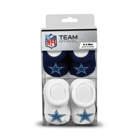 NFL - Dallas Cowboys Newborn 0-3 Months Navy and White NFL Booties 2 Pack
