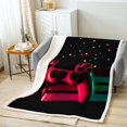 thumbnail image 1 of Games Room Bed Blanket Red Black Gaming Console Throw Blanket For Bedroom Video, 1 of 5