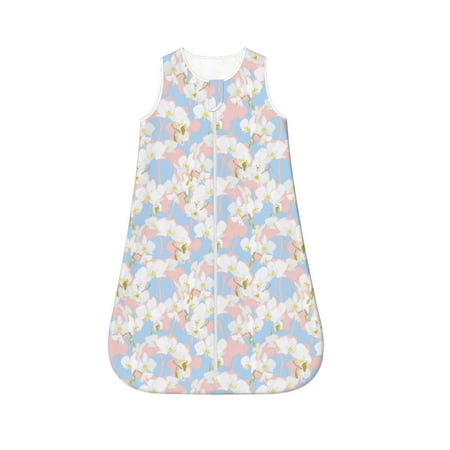 

Fotbe Orchids Flowers Pattern Sleep Sack - Baby Wearable Blanket with Zipper Extra Soft Cotton Sleeveless Sleeping Bag for Infants-Large