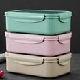 thumbnail image 4 of Bento Lunch Box Set Plástico A prueba de fugas Comida Contenedor Cuchara Tenedor para adultos Niños, Caqui sidaley HA004158-03, 4 of 7