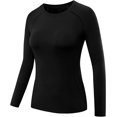 thumbnail image 4 of Women's 3 Pack Compression Shirts Long Sleeve Yoga Athletic Running T Shirt, 4 of 6