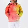 thumbnail image 5 of Mercatoo Teen Girls Cute Tie Dye Hoodies Fleece Warm Oversized Pullover Sweatshirts Kids Gradient Color Cotton Hoodie Clothes, 5 of 7