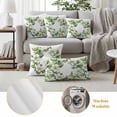 thumbnail image 6 of Green White Gardenia Pillow Covers 2 Pack Spring Green Floral Leaf Wreath Flowers Watercolor Pillowcase Waterproof Outdoor Throw Pillow Cover for Patio Garden Square Cushion 20”x20”, 6 of 9