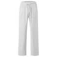 thumbnail image 4 of SUXIAN Pants For Kids Breathable Straight Leg Casual Trousers With Elastic Waist Unisex Comfortable Kid Pants White 14-15 Years, 4 of 6