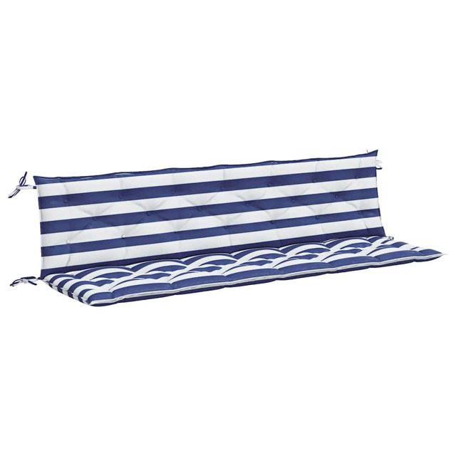 Cojines para banco de jardín Casafoyer raya azul y blanca 200x50x7 cm