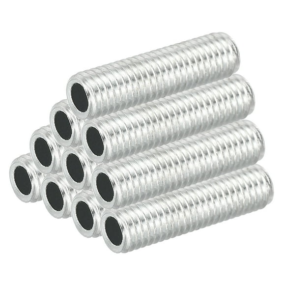 Uxcell M8 Thread Carbon Steel Lamp Pipe, 10 Set 30mm/1.18" Hollow Tube Adapter