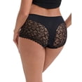 thumbnail image 2 of DARING DIVA Women's Ice Silk Mid-Waisted Full Coverage Boxer Briefs XL Black, 2 of 6