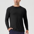 thumbnail image 5 of Fanxing Mens Long Sleeve Muscle T Shirts Casual Crew Neck Tee Shirts Slim Fit Breathable Outdoor Shirt Black,M, 5 of 7