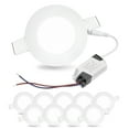 thumbnail image 1 of DELight 10 Pack 3 Inch LED Recessed Light Ultra-thin Ceiling Light Panel 6000-6500K Cool White 240LM Canless Wafer Downlight 3W Daylight, 1 of 11