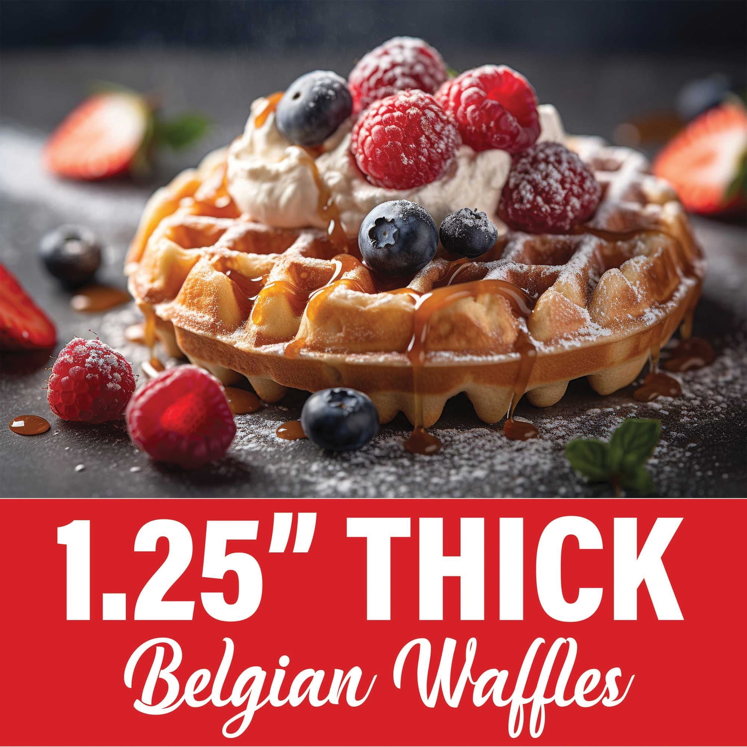 Brentwood Electric Belgian Waffle Maker, Silver