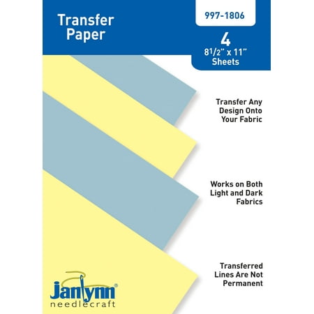 Janlynn  Set Of  4 Transfer Paper Sheets for Light and Dark Fabric