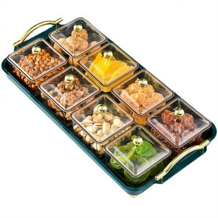 

Simple Fruit Storage Box with Lid Multipurpose Creative Snack Nut Tray for Home Living Room Kitchen E
