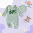 thumbnail image 2 of HCNTES Baby Boy Winter Clothes Newborn Baby Boy Clothes Little Brother Romper Jumpsuits One Piece Infant Coming Home Outfit 2Pcs Clothing Set, 2 of 6