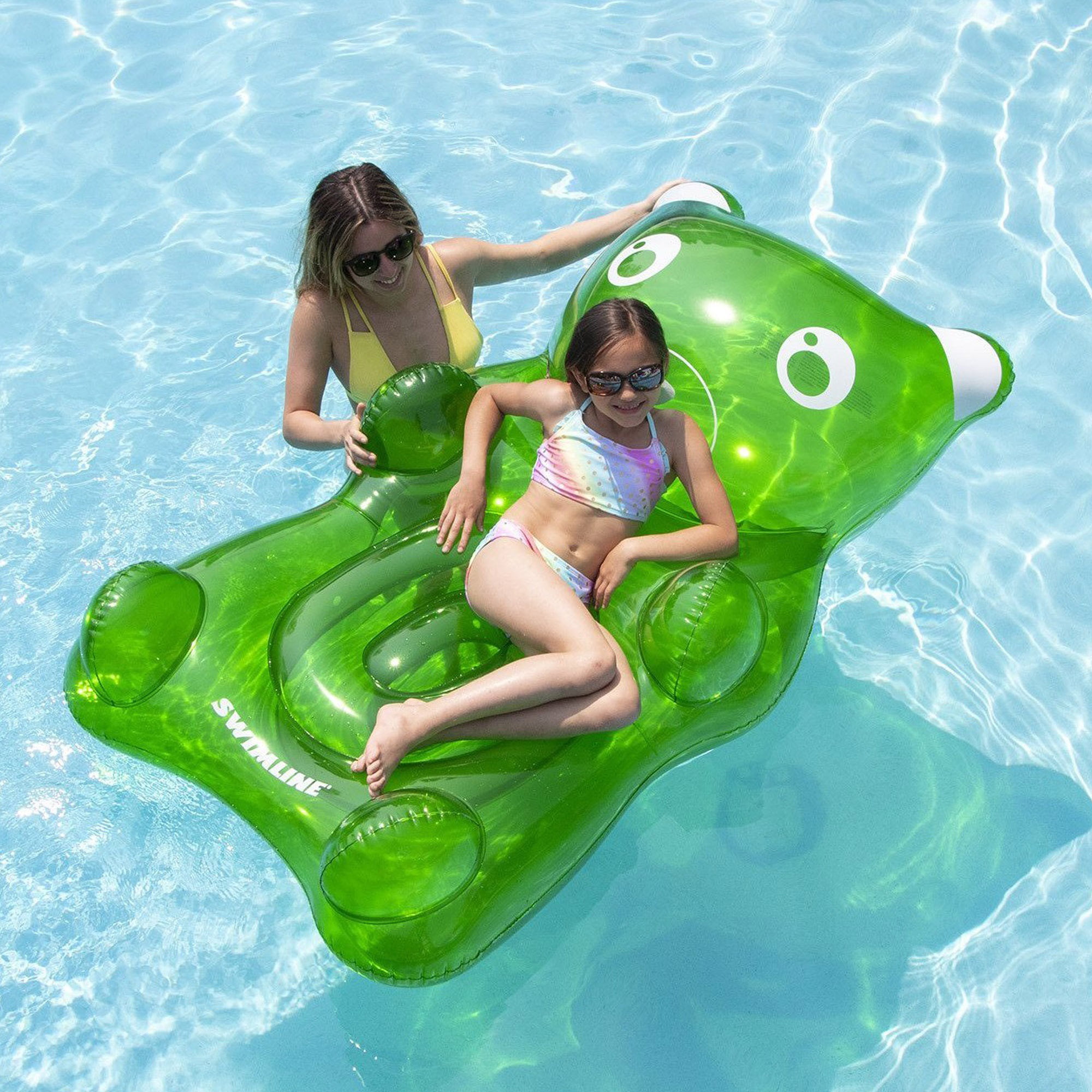 Swimline Inflatable GummyBear Water Float Toy for Swimming Pool and Beach Green 