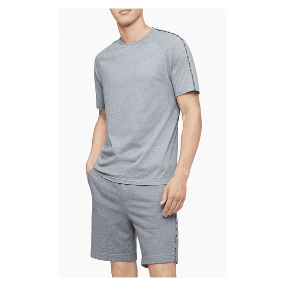 Calvin Klein Men's Athleisure Logo Crewneck T-Shirt, Grey,XS