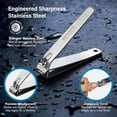 thumbnail image 3 of Toenail Clippers for Thick Nails, 2-Pack Stainless Steel Nail Clippers Made in Germany, Straight Edge Fingernail & Toenail Cutters for Men, Women & Seniors, 3 of 5