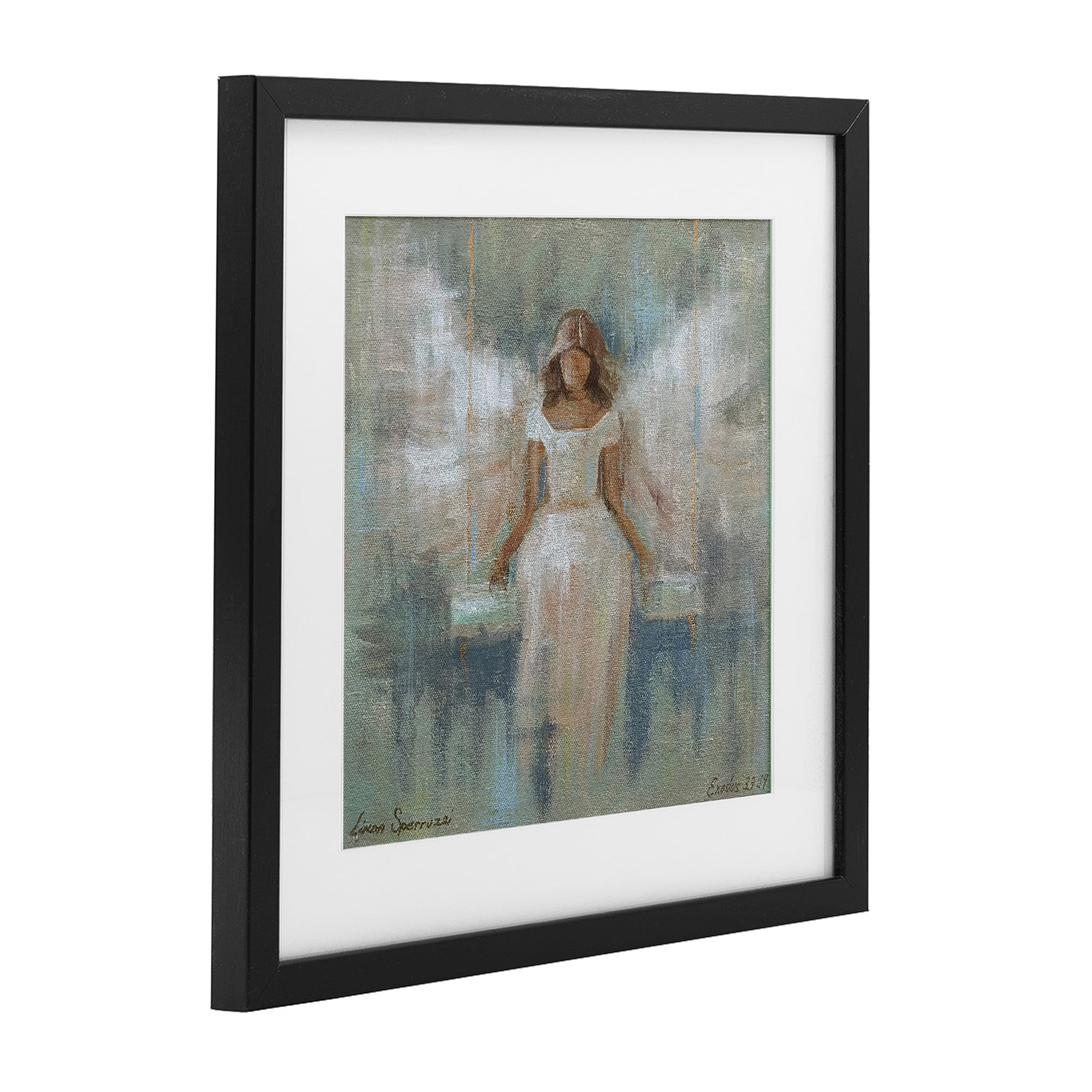 Stupell Industries Dreamlike Restful Angel Black Framed Print Under Glass, design by Linda Sperruzzi