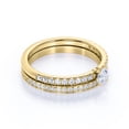 thumbnail image 4 of JeenMata 0,83 Uds - Moissanita Redonda - Pavé - Victoriano - Delicado - Anillo de Compromiso - Conjunto de Anillo de Boda Vintage - Oro Amarillo de 18 K sobre Plata, 4 of 6