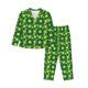thumbnail image 1 of Fotbe Tennis Balls Conjunto de Pijama de Manga Larga para Mujer con Estampado, Ropa de Dormir de 2 Piezas, Conjunto de Casa Suave y Cómodo con Bolsillos-Large, 1 of 7