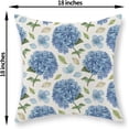 thumbnail image 6 of Spring Pillow Covers 18x18 Inch Set of 2, Blue Hydrangea Flower Throw Pillows Spring Summer Floral Decorations Holiday Farmhouse Pillowcase Linen Outdoor Decor Cushion Case for Couch Sofa Home, 6 of 6