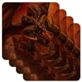 thumbnail image 1 of Fast Flying Dragon Coming At You Fantasy Low Profile Novelty Cork Coaster Set, 1 of 4