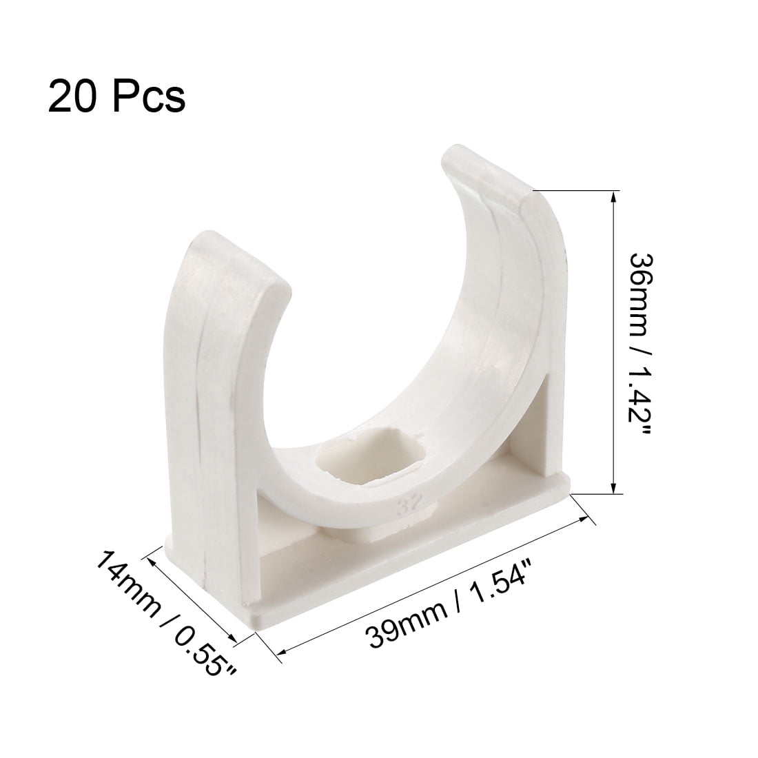 Unique Bargains Polyvinyl Chloride Water Pipe Clamps 1.54" x 1.42" x 0.63"