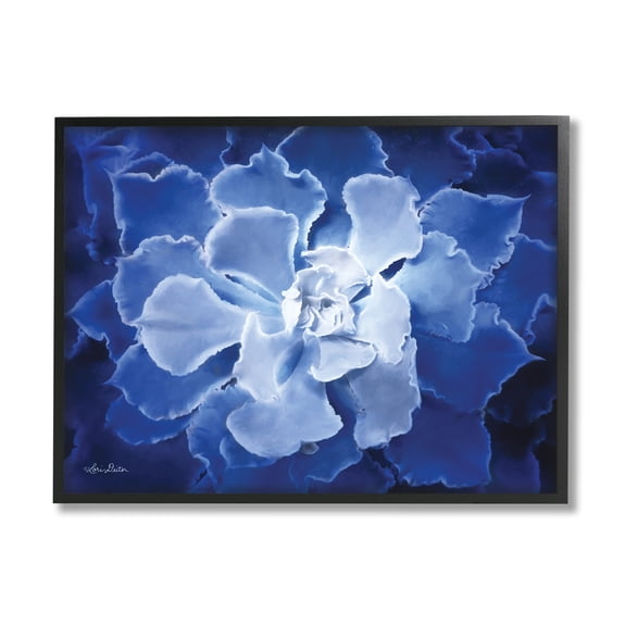 Stupell Industries Ice Wind Petal Pattern Blue Monochromatic Plant Photograph,20 x 16, Design by Lori Deiter