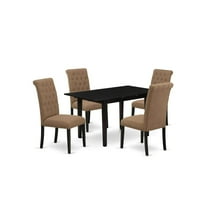 East West Furniture Norfolk 5-piece Wood Dinette Set in Black