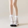 thumbnail image 4 of YooGuoGuo Womens Ankle Socks Lace Ruffle Frilly Cotton Cute Princess Ankle Dress Socks for Girl 2 Pack, 4 of 9