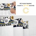 thumbnail image 5 of Navy Blue Boho No Hook Shower Curtain Waterproof, Bathroom Curtains with Snap in Liners and See Through Top Window, Ethnic Art Geometric Southwestern Hotel Style Bathtub Curtains Shower 66"Wx72"L, 5 of 8