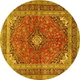 thumbnail image 1 of Ahgly Company Indoor Round Medallion Yellow Traditional Area Rugs, 8' Round, 1 of 4