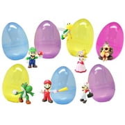 7 Toy Filled Jumbo Easter Eggs With Mario Figures - Delight Kids With Favorite Characters Like Mario, Luigi, And Peach - Durable 6 Inch Eggs Are Easy To Open, Tough To Break - Prefilled To Save Time