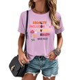 thumbnail image 5 of adaychics Printed T Shirts for Women Crew Neck Equality Inclusion Diversity Equity Teacher Tee Shirt for Travel Date, 5 of 5