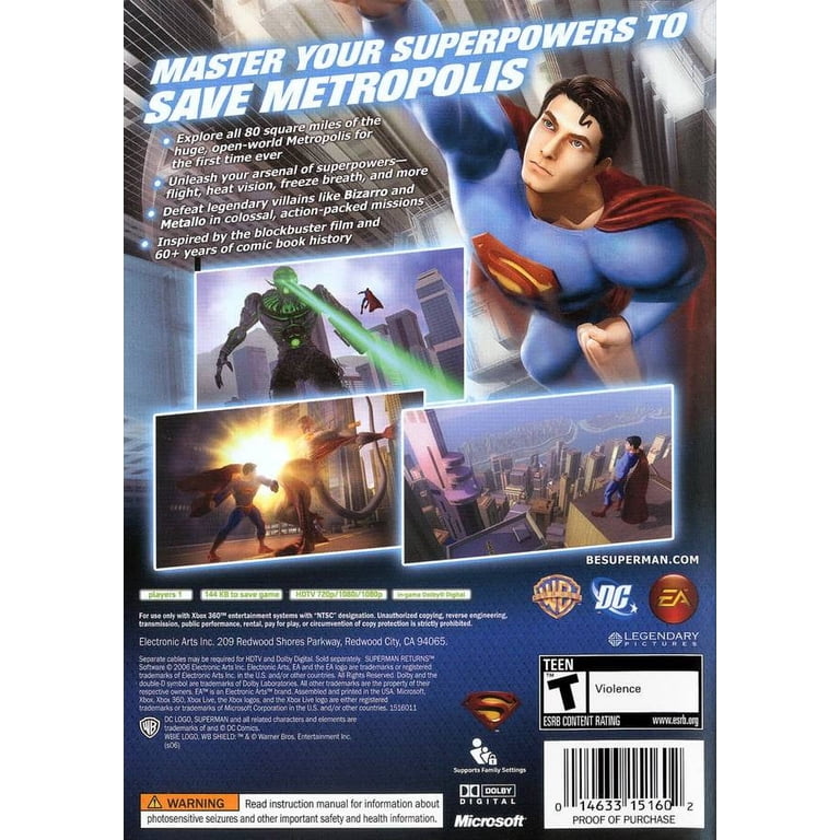 Jeu Superman Returns Complet XBOX 360 | Version Française, Très Bon état (TTBE) - Jeu Rare