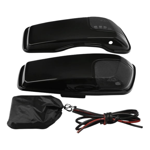 Motorcycle Saddlebag Lids 5"x7" Speaker Cutouts For Harley Touring Road King Electra Glide 2014-2024 Gunship Gray