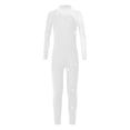thumbnail image 2 of YiZYiF Kids Girls Sparkle Long Sleeve Full Body Leotard Unitard for Ballet Gymnastics Dance Skating White 10, 2 of 7