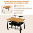 thumbnail image 4 of PAPROOS 4 Piece Dining Table Set, Dining Room Table Set with Metal Frame, Wooden Top and Faux Leather Upholstered Seat, Dinette Set for Breakfast Nook, Kitchen Table with 2 Chairs & 1 Bench Set, Brown, 4 of 9