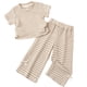 thumbnail image 2 of Conjuntos de blusa y camisa de cuello redondo y manga corta para niña, top rosa de verano y pantalones anchos de mezclilla degradados con lentejuelas de estrellas, vestido de algodón para niña de moda, 2 of 7
