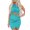 Aqua, variant on Women's Cutout Round Neck Sleeveless Mini Dress with Ninety Five Percent Polyester and Five Percent Elastane Chic