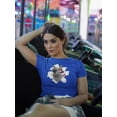 thumbnail image 3 of 4th of July Meowica Americat Patriot Women's Juniors Soft T Shirt, 3 of 5